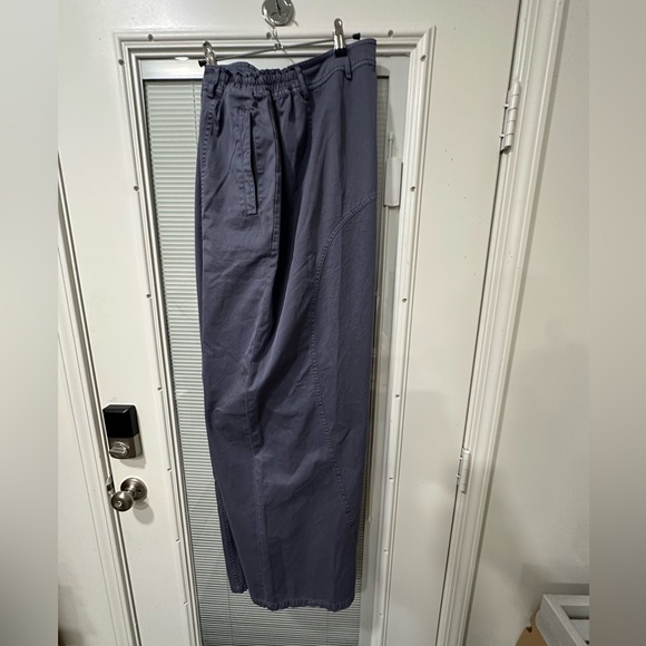 SKIMS Kim K. Outdoor Woven wide leg pants XL X-Large Steel Blue Kardashian - Picture 6 of 8